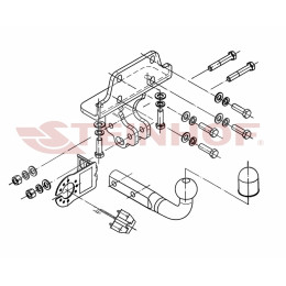 T-163 STEINHOF Фаркоп на Toyota Land Cruiser Prado 3 двери (J125) 2003-2009. Требуется подрезка бампера. Тип шара: A. Нагрузки: 3500/140 кг, масса фаркопа 5 кг (без электрики 