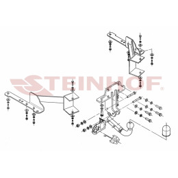 T-168 STEINHOF Фаркоп на Toyota Land Cruiser Prado 150 2009-2023, Lexus GX460 2009-2023. Требуется подрезка бампера. Тип шара: A. Нагрузки: 3000/120 кг, масса фаркопа 13,2 кг (без элек
