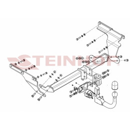 T-213 STEINHOF Фаркоп на Subaru Trezia 2011-2017, Toyota Verso-S 2010-2015. Требуется подрезка бампера. Тип шара: AV (вертикальное быстросъемное крепление шара на ключе). 