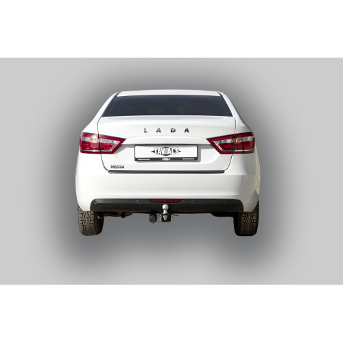 T-VAZ-41E TAVIALS ТСУ для Lada Vesta седан 2015-2022 без выреза бампера. Тип шара: E. Нагрузки: 1200/100 кг, масса фаркопа 12,8 кг (без электрики в комплекте)