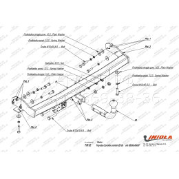 T.012 IMIOLA Фаркоп Toyota Corolla универсал (E10) 1992-1997. Тип шара: A. Нагрузки: 1300/75 кг (без электрики в комплекте)