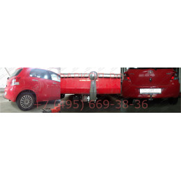 T057A GALIA Полностью оцинкованный фаркоп на Toyota Yaris 2005-2014. Особенности: с 2012 по 2014 необходимо отрегулировать положение глушителя. Тип шара: A. Без