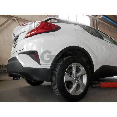 T073C GALIA Полностью оцинкованный фаркоп на Toyota C-HR 2018-2023, 2023-, Toyota Corolla хетчбек 2019-. Тип шара: C (горизонтальный съемный). Установка без выреза бампера. Нагрузки: 1600/80 кг, масса фаркопа 15,37 кг