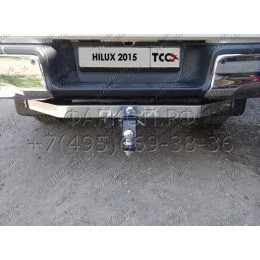 TCU00023 ТСС Фаркоп на Toyota Hilux 2015-, в т.ч. Exclusive 2018-, в т.ч. Black Onyx 2020- без подрезки бампера. Тип шара: E (шаровый узел под американский квадрат). Нагрузк