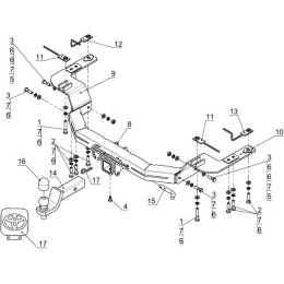 TCU00045N ТСС Фаркоп на Toyota Land Cruiser 200 Executive/Executive Lounge 2016-2021 с накладкой с надписью Executive без подрезки бампера. Тип шара: E (шаровый узел под американ