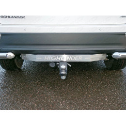 TCU00060 ТСС Фаркоп на Toyota Highlander 2014-2020 с накладкой с надписью Highlander без подрезки бампера. Тип шара: E (шаровый узел под американский квадрат). Наг