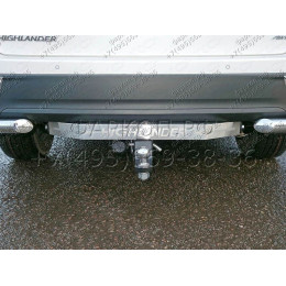 TCU00060 ТСС Фаркоп на Toyota Highlander 2014-2020 с накладкой с надписью Highlander без подрезки бампера. Тип шара: E (шаровый узел под американский квадрат). Наг