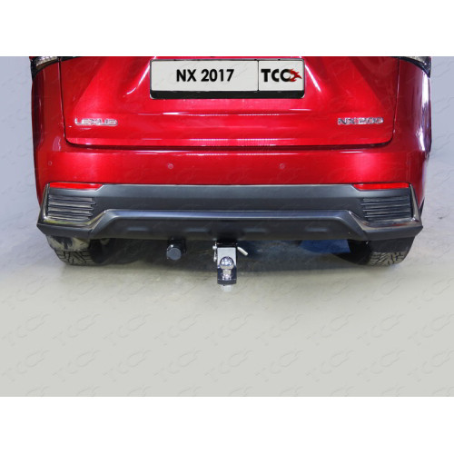 TCU00109 ТСС Фаркоп на Lexus NX200 2017-2021 без подрезки бампера. Тип шара: E (шаровый узел под американский квадрат). Нагрузки: 1250/75 кг