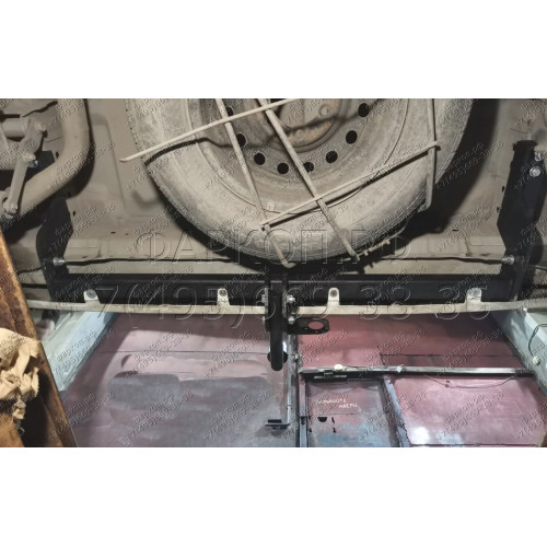 H.T56.A HALTY Фаркоп на Toyota Hiace H200 2004-2017, Toyota Regius Ace широкий кузов левый и правый руль 2005-2020 без подрезки бампера. Тип шара: A. Нагрузки: 1200/75 кг, масса фаркопа 17,2 кг