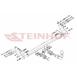 V-302 STEINHOF Фаркоп на Volvo XC90 2003-2015. Требуется подрезка бампера. Тип шара: AH (горизонтальное быстросъемное крепление шара на ключе). Нагрузки: 2250/90