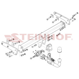 V-324 STEINHOF Фаркоп на Volvo XC70 09/2007-2017. Требуется подрезка бампера. Тип шара: AV (вертикальное быстросъемное крепление шара на ключе). Нагрузки: 2100/90 