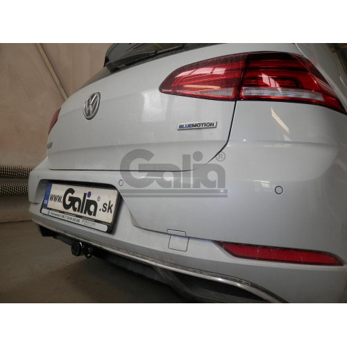V087C GALIA Полностью оцинкованный фаркоп на Volkswagen Golf хетчбек 3/5 дверей 2018-. Тип шара: C (горизонтальный съемный). Установка без выреза бампера. Нагрузки: 2000/80 кг, масса фаркопа 14,27 кг