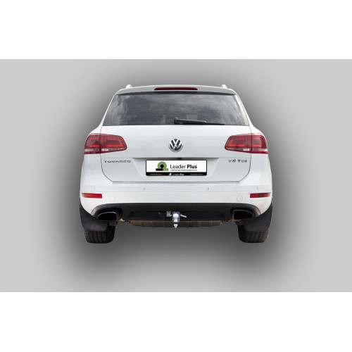 V124-E Лидер-плюс ТСУ для Volkswagen Touareg 2002-2010, 2010-2018, Audi Q7 2007-2015 без выреза бампера. Тип шара: E. Нагрузки: 1500/100 кг, масса фаркопа 16,5 кг (без электрики в комплекте)