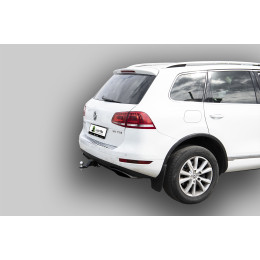V124-E Лидер-плюс ТСУ для Volkswagen Touareg 2002-2010, 2010-2018, Audi Q7 2007-2015 без выреза бампера. Тип шара: E. Нагрузки: 1500/100 кг, масса фаркопа 16,5 кг (без электрики в 