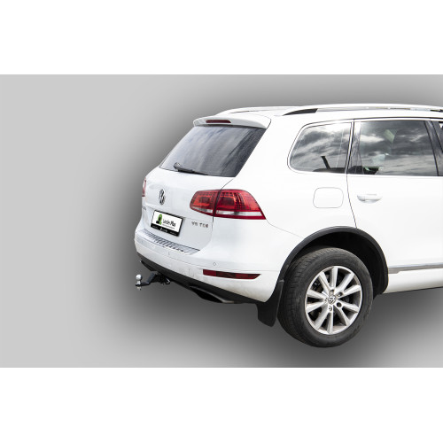V124-E Лидер-плюс ТСУ для Volkswagen Touareg 2002-2010, 2010-2018, Audi Q7 2007-2015 без выреза бампера. Тип шара: E. Нагрузки: 1500/100 кг, масса фаркопа 16,5 кг (без электрики в комплекте)