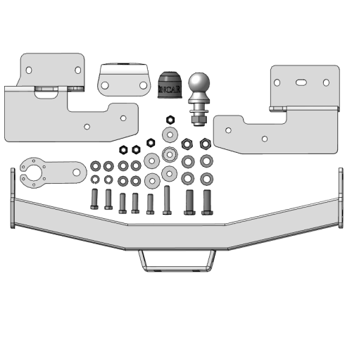 ZM303FE ZINCAR Распродажа! Полностью оцинкованный фаркоп на Mitsubishi Pajero Sport II 2008-2016, Pajero Sport III 2016-2021 без выреза в бампере. Тип шара: FE. Нагрузки: 2000/100 кг, масса фаркопа 21 кг (без электрики в комплекте)