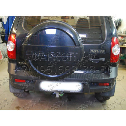 T-VAZ-18A TAVIALS ТСУ со съемным шаром для ВАЗ 2123 Chevrolet Niva / Шевроле Нива / Шнива 1999-2020, Lada Niva 2020-2021, Lada Niva Travel 2021- без снятия и выреза бампера. Нагрузки: 750/75 кг, масса фаркопа 13,24 кг, требуется 4 сверления (без электрики