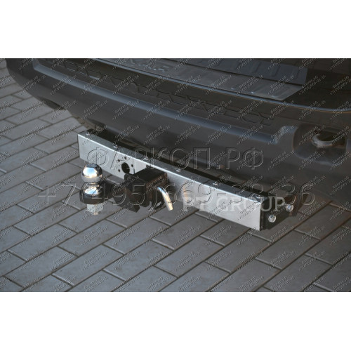 RDU-16-991124.00 PT GROUP Распродажа! Фаркоп с нержавеющей накладкой на Renault Duster 2016-2020 без подрезки бампера. Тип шара: E (легкосъемный шар под квадрат). Нагрузки: 1600/75 кг, масса фаркопа 18,3 кг (без электрики в комплекте)