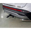 TCU00177 ТСС Фаркоп на Hyundai Santa Fe 2021-2023. Требуется подрезка бампера. Тип шара: E (шаровый узел под американский квадрат). Нагрузки: 1500/80 кг