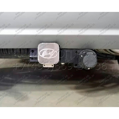 TCU00177 ТСС Фаркоп на Hyundai Santa Fe 2021-2023. Требуется подрезка бампера. Тип шара: E (шаровый узел под американский квадрат). Нагрузки: 1500/80 кг