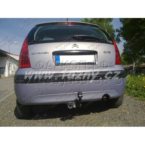 C-025 STEINHOF Фаркоп на Citroen C3 хетчбек 5 дверей, кроме Plurier/X-TR 2002-2009 без подрезки бампера. Тип шара: A. Нагрузки: 1100/50 кг, масса фаркопа 14,7 кг (без электрики в комплекте)