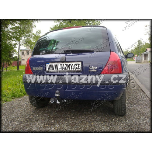 R-020 STEINHOF Фаркоп на Renault Clio II хетчбек 3/5 дверей 03/1998-06/2001, 07/2001-2005 без подрезки бампера. Тип шара: A. Нагрузки: 1200/75 кг, масса фаркопа 14,1 кг (без электрики в комплекте)