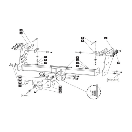 14195621 BALTEX Фаркоп на Mitsubishi L200 2006-2015, 2015-2023 без выреза в бампере. Тип шара: F. Нагрузки: 3500/150 кг, масса фаркопа 35,05 кг (без электрики в комплекте)