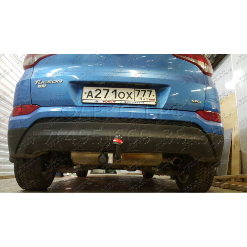 4261-A ORIS Фаркоп на Hyundai Tucson дорестайл 2015-2018 без снятия бампера и выреза в бампере. Тип шара: A. Нагрузки: 1600/100 кг, масса фаркопа 21,7 кг (без электрики в комплекте)