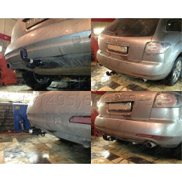 343066600001 WESTFALIA Фаркоп на Mazda CX-7 2007-2012. Невидимый вырез в бампере. Условно-съемный шар (на 2 болтах). Нагрузки 2000/85 кг, масса фаркопа 22 кг