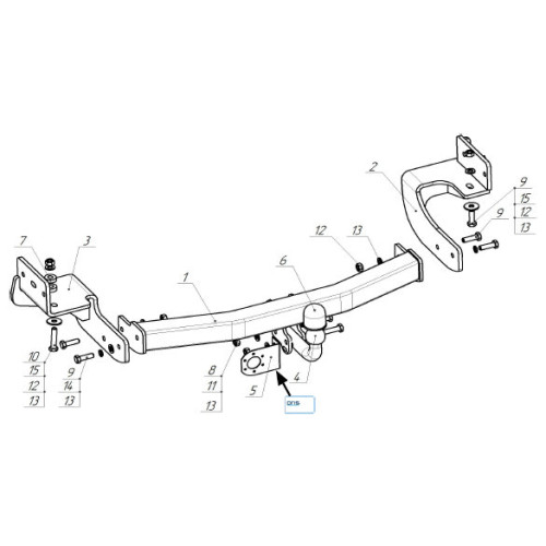4172-A ORIS Фаркоп на Mitsubishi Pajero Sport 3 рестайлинг 2021- без выреза в бампере. Тип шара: A. Нагрузки: 2500/100 кг, масса фаркопа 24,1 кг (без электрики в комплекте)