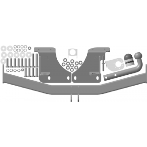 90704-A MOTODOR Фаркоп с оцинкованным шаром на Ford Explorer 2010-2019 без подрезки бампера. Тип шара: A. Нагрузки: 1900/100 кг, масса фаркопа 17,8 кг (без электрики в комплекте)