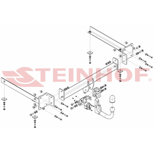 A-058 STEINHOF Фаркоп на Audi A8 11/2002-02/2010 (в т.ч. Quattro, в т.ч. S8). Требуется подрезка бампера. Тип шара: AV (вертикальное быстросъемное крепление шара на ключе). Нагрузки: 2430/100 кг, масса фаркопа 26,3 кг (без электрики в комплекте)
