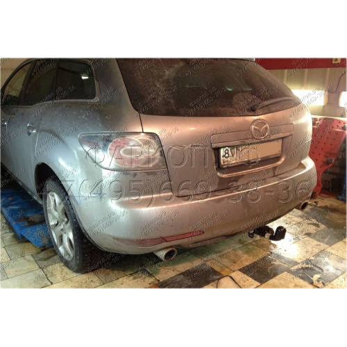 343066600001 WESTFALIA Фаркоп на Mazda CX-7 2007-2012. Невидимый вырез в бампере. Условно-съемный шар (на 2 болтах). Нагрузки 2000/85 кг, масса фаркопа 22 кг