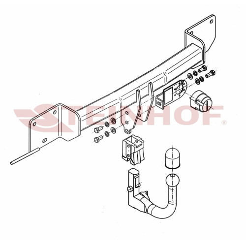 B-046 STEINHOF Фаркоп на BMW 3-Series седан E90, кроме 335i, 335d 03/2005-2012, универсал E91 10/2005-2013, 1-Series хетчбек 3/5 дверей E81/E87 2004-2011, 1-Series купе E82, кроме 135i 2007-2011. Требуется подрезка бампера. Тип шара: AV (вертикальное быст