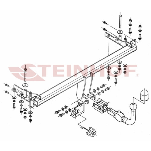 C-271 STEINHOF Фаркоп на Chevrolet Lacetti хетчбек 2004-2012 без подрезки бампера. Тип шара: AH (горизонтальное быстросъемное крепление шара на ключе). Нагрузки: 1200/75 кг, масса фаркопа 16,4 кг (без электрики в комплекте)