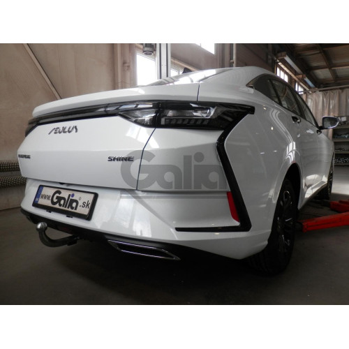 D054A GALIA Полностью оцинкованный фаркоп на Dongfeng Aeolus Shine 2019-, Dongfeng Shine Max 2023-. Подрозетник убирается за бампер. Тип шара: A. Невидимый вырез бампера. Нагрузки: 1600/75 кг, масса фаркопа 15,82 кг