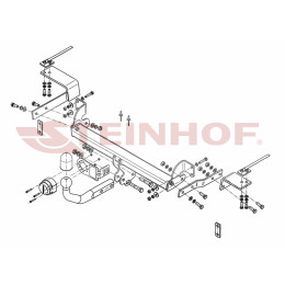 F-043 STEINHOF Фаркоп на FIAT 500, кроме Abarth 2007-2010, 2010- без подрезки бампера. Тип шара: A. Нагрузки: 800/60 кг, масса фаркопа 13,5 кг (без электрики в комплекте)
