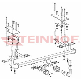 F-144 STEINHOF Фаркоп на Suzuki SX4 хетчбек 5 дверей 2WD/4WD 2006-2013, FIAT Sedici хетчбек 5 дверей 2006-2013. Требуется подрезка бампера. Тип шара: AH (горизонтальное быс