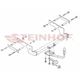 F-261 STEINHOF Фаркоп на Ford Mondeo седан/хетчбек 5 дверей 10/2000-06/2007. Требуется подрезка бампера. Тип шара: H (сварное крепление шара). Нагрузки: 2000/80 кг, м