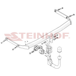 F-288 STEINHOF Фаркоп на Ford Fiesta хетчбек 5 дверей (вкл. Titanium) (вкл. Active) (искл. ST-Line) (кроме версии с панорамной крышей) 07/2017-. Требуется подрезка бампера.