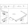 F082A GALIA Полностью оцинкованный фаркоп на Ford Fusion 2002-2012, в т.ч. модели с парктрониками. Тип шара: A. Без выреза бампера. Нагрузки: 1100/50 кг, масса фаркопа 13,12 кг