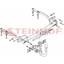 H-074 STEINHOF Фаркоп на Honda Jazz 2014-2020, Honda Fit 2013-2020. Требуется подрезка бампера. Тип шара: AV (вертикальное быстросъемное крепление шара на ключе). Нагр