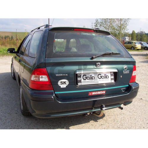 H015C GALIA Полностью оцинкованный фаркоп на Honda Civic универсал 1996-2000 (Aerodeck). Тип шара: C (горизонтальный съемный). Без выреза бампера. Нагрузки: 1200/50 кг, масса фаркопа 19,97 кг