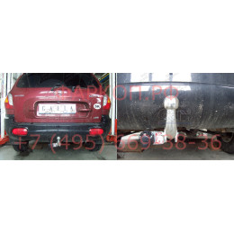 H060A GALIA Полностью оцинкованный фаркоп на Hyundai Santa Fe 2001-2006, в т.ч. Santa Fe Classic 2007-2013. Тип шара: A. Установка без снятия и выреза бампера. Нагрузки: 2300/9