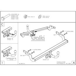 H072C GALIA Полностью оцинкованный фаркоп на Hyundai Accent ТагАЗ седан 2000-2012, Hyundai Accent седан, хетчбек 3/5 дверей 2000-2006 (передние фары с прозрачной оптикой). Тип шара: C (горизонтальный съемный). Установка без снятия и выреза бампера. Нагруз