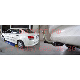 H081C GALIA Полностью оцинкованный фаркоп на Honda City 2008-2013. Тип шара: C (горизонтальный съемный). Невидимый вырез бампера. Нагрузки: 1000/70 кг, масса фа