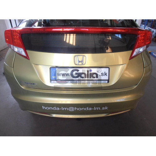 H090A GALIA Полностью оцинкованный фаркоп на Honda Civic хетчбек 5 дверей 2012-2017. Подрозетник убирается за бампер. Тип шара: A. Невидимый вырез бампера. Нагрузки: 1500/75 кг, масса фаркопа 14,22 кг