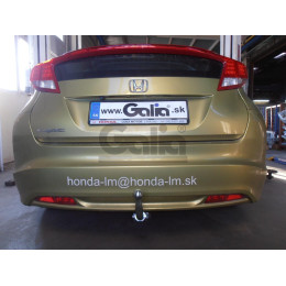 H090A GALIA Полностью оцинкованный фаркоп на Honda Civic хетчбек 5 дверей 2012-2017. Подрозетник убирается за бампер. Тип шара: A. Невидимый вырез бампера. 
