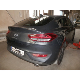 H116A GALIA Полностью оцинкованный фаркоп на Hyundai i30 Fastback 2017-. Тип шара: A. Установка без снятия и выреза бампера. Нагрузки: 1600/85 кг, масса фаркопа 14,1