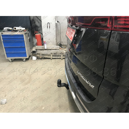 TCU00181 ТСС Фаркоп на Kia Carnival 2021-. Требуется подрезка бампера. Тип шара: E (шаровый узел под американский квадрат). Нагрузки: 1500/100 кг